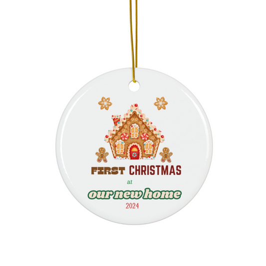 2024 Personalized New Home Christmas Circle Ceramic Ornament