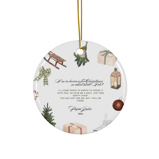 2024 Personalized Memorial Christmas Circle Ceramic Ornament