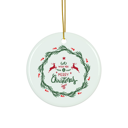2024 Personalized Merry Christmas Circle Ceramic Ornament