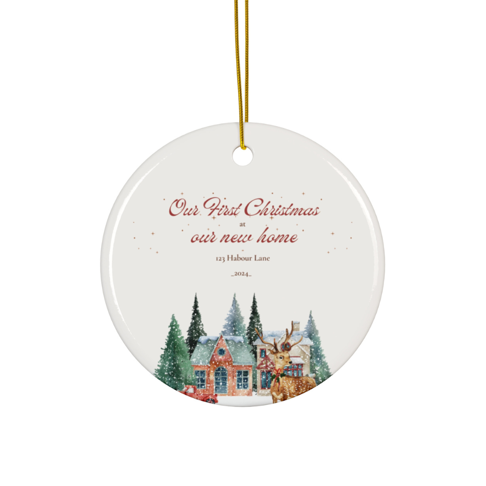 2024 Personalized New Home Christmas Circle Ceramic Ornament