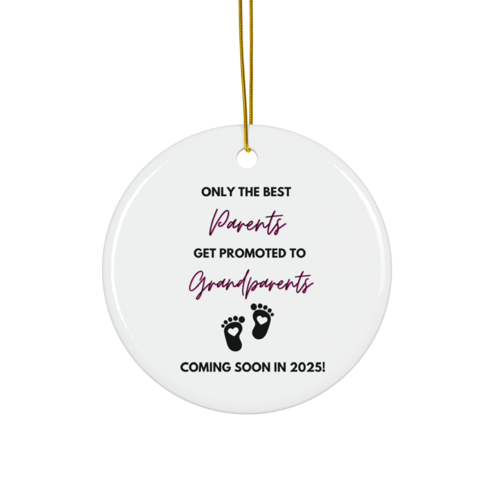 2024 Personalized Pregnant Christmas Circle Ceramic Ornament
