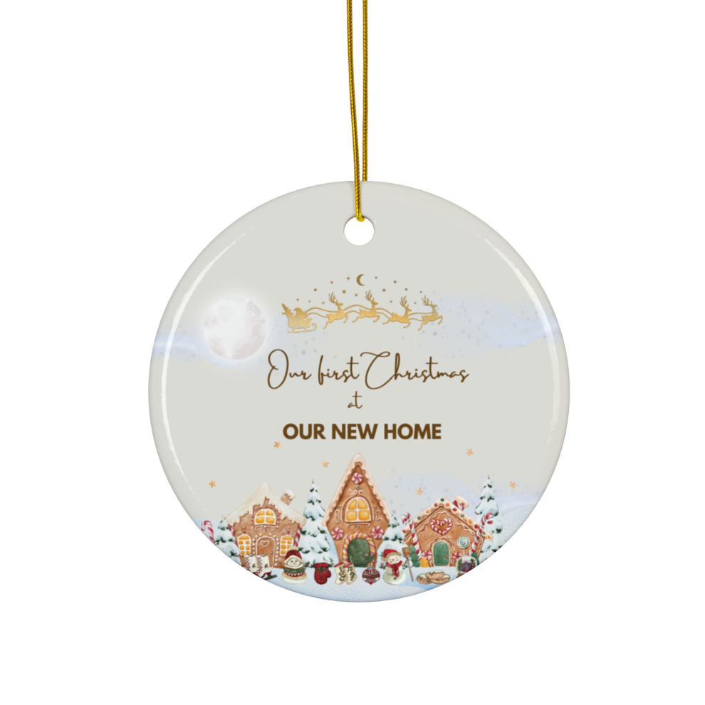 2024 Personalized New Home Christmas Circle Ceramic Ornament