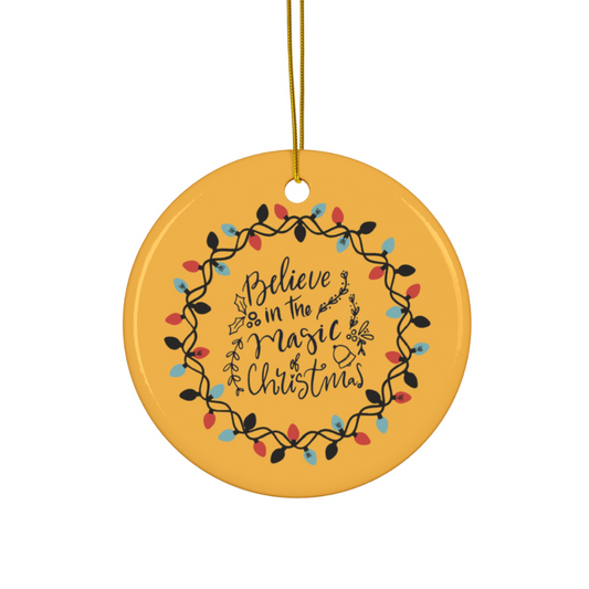 2024 Personalized Merry Christmas Circle Ceramic Ornament