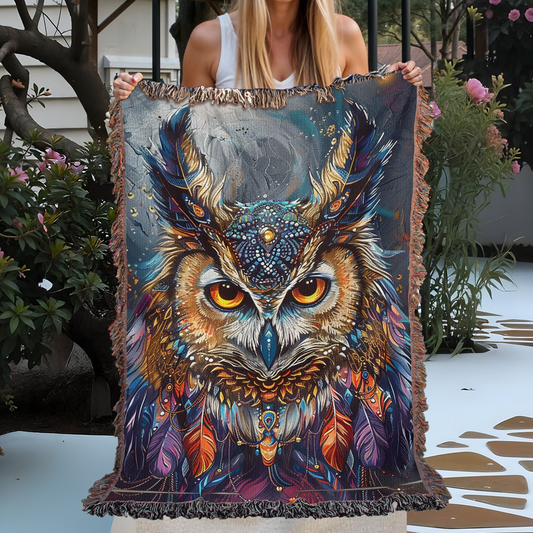 Enchanted Owl Woven Blanket