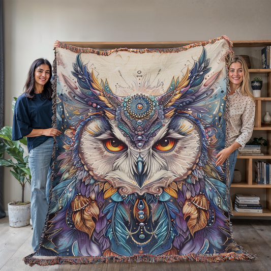 Enchanted Owl Woven Blanket