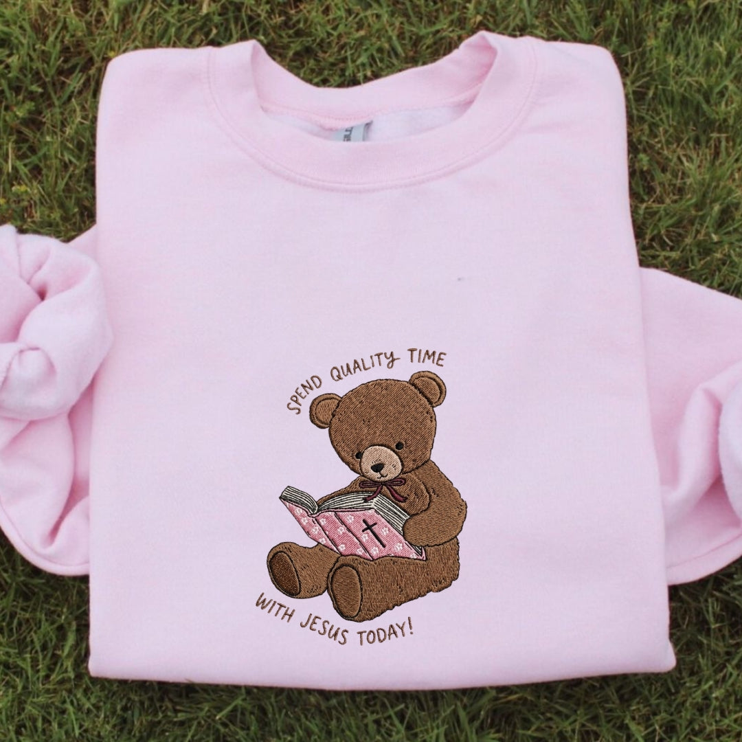 Spend Quality Time With Jesus Today Embroidered Shirt