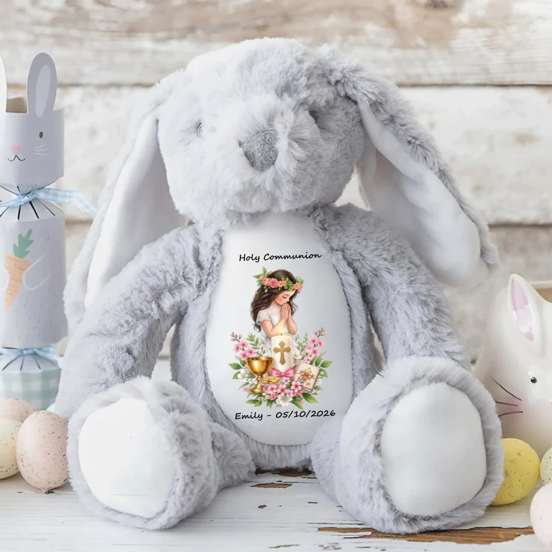 Holy Communion Gift Custom Name/Date Stuffed Bunny