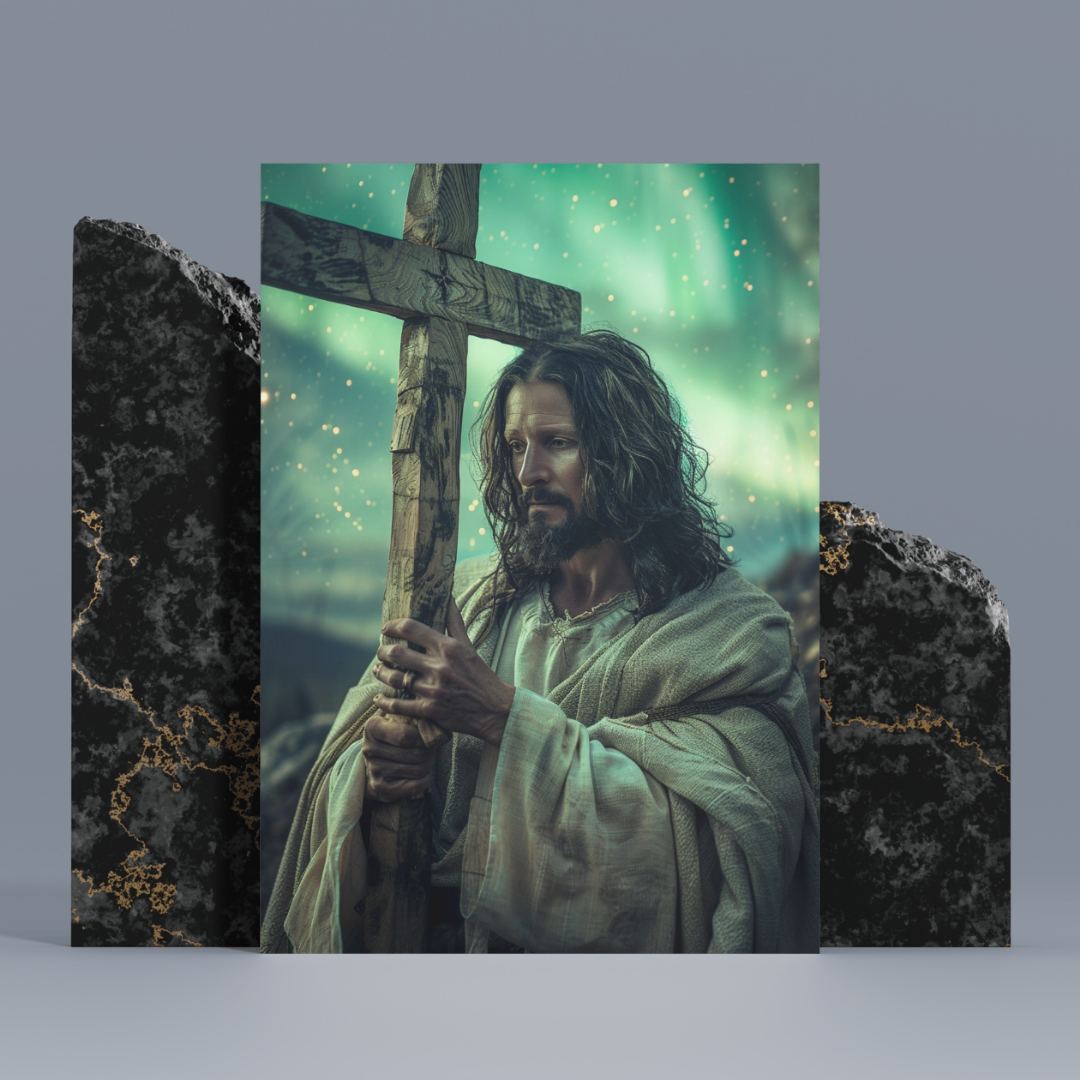Carrying the Cross: A Journey of Sacrifice God Canvas