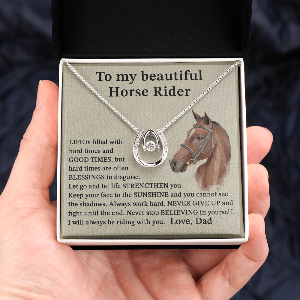 To My Daughter From Dad, Horseshoe Necklace B0BWKCYHML