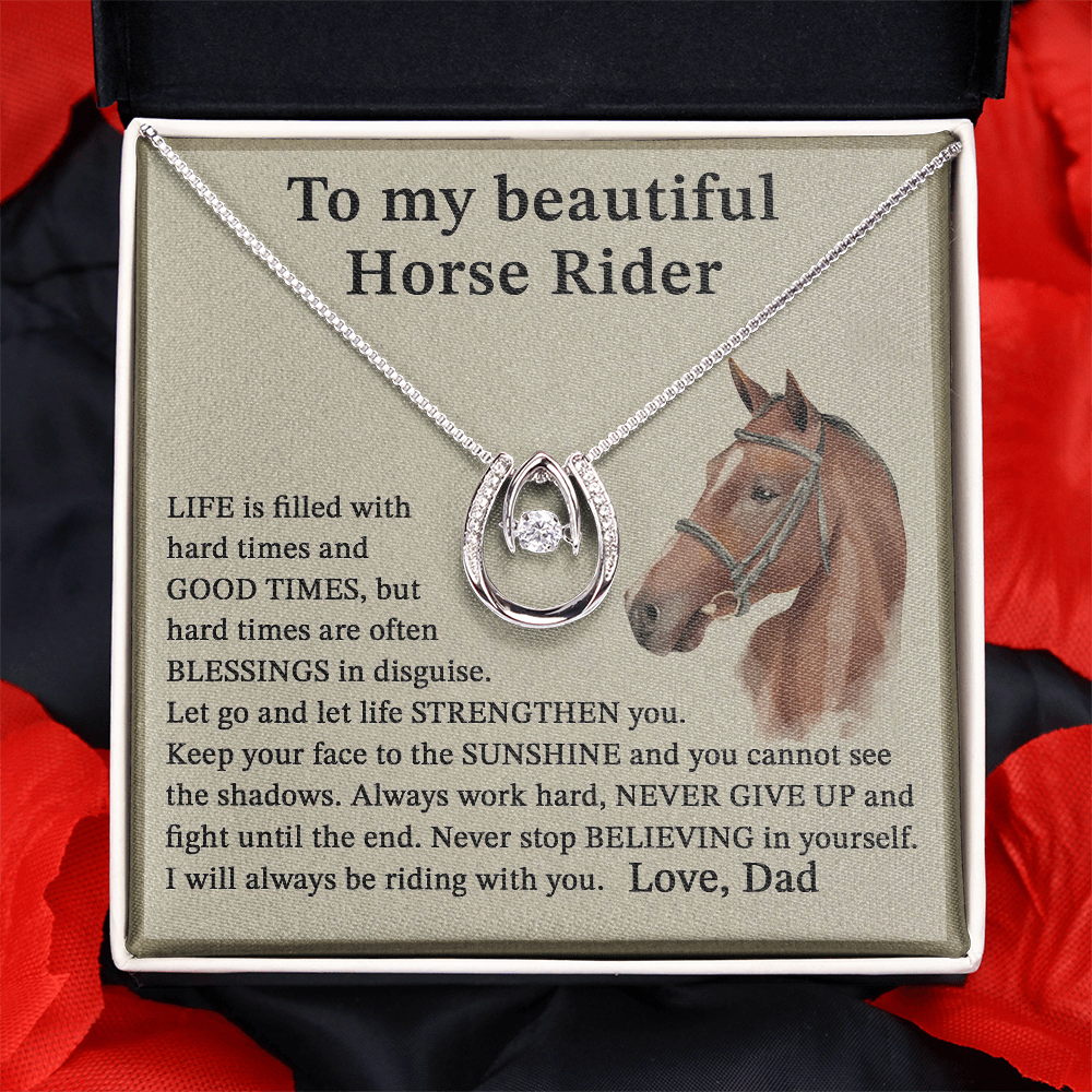 To My Daughter From Dad, Horseshoe Necklace B0BWKCYHML