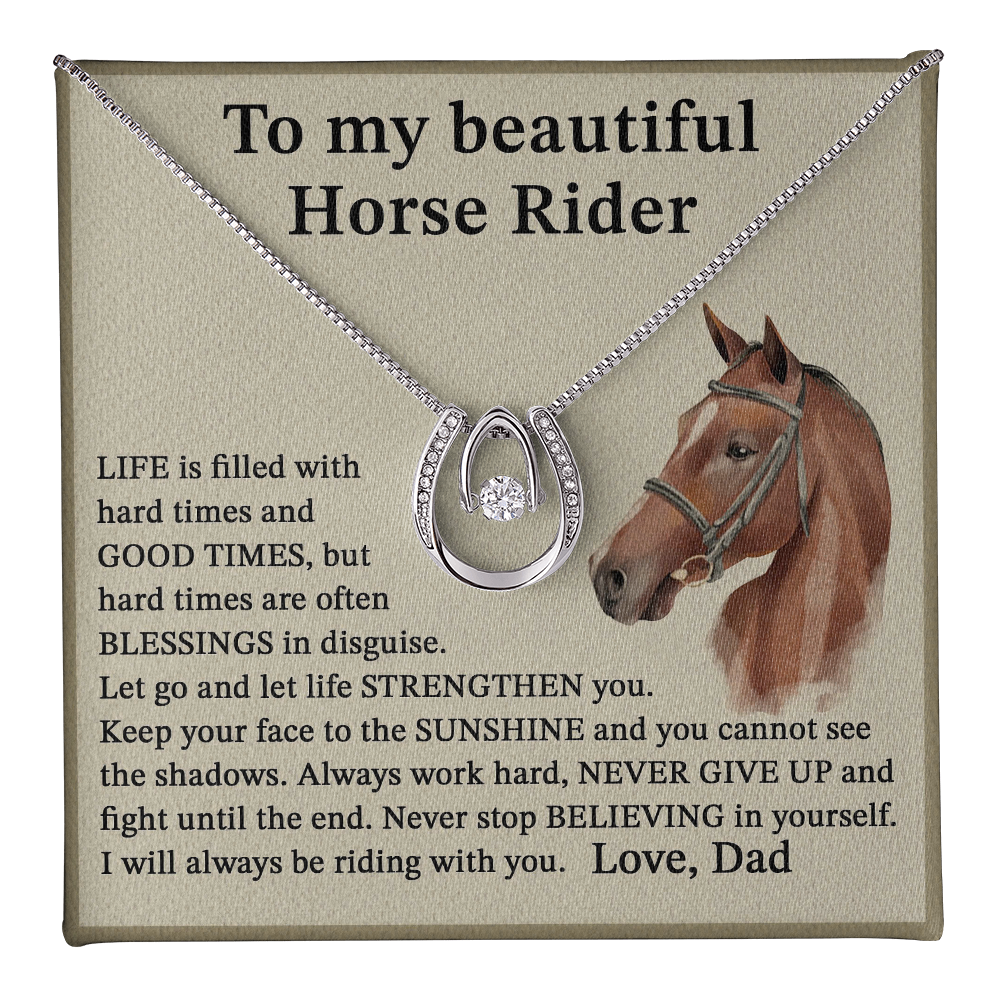 To My Daughter From Dad, Horseshoe Necklace B0BWKCYHML