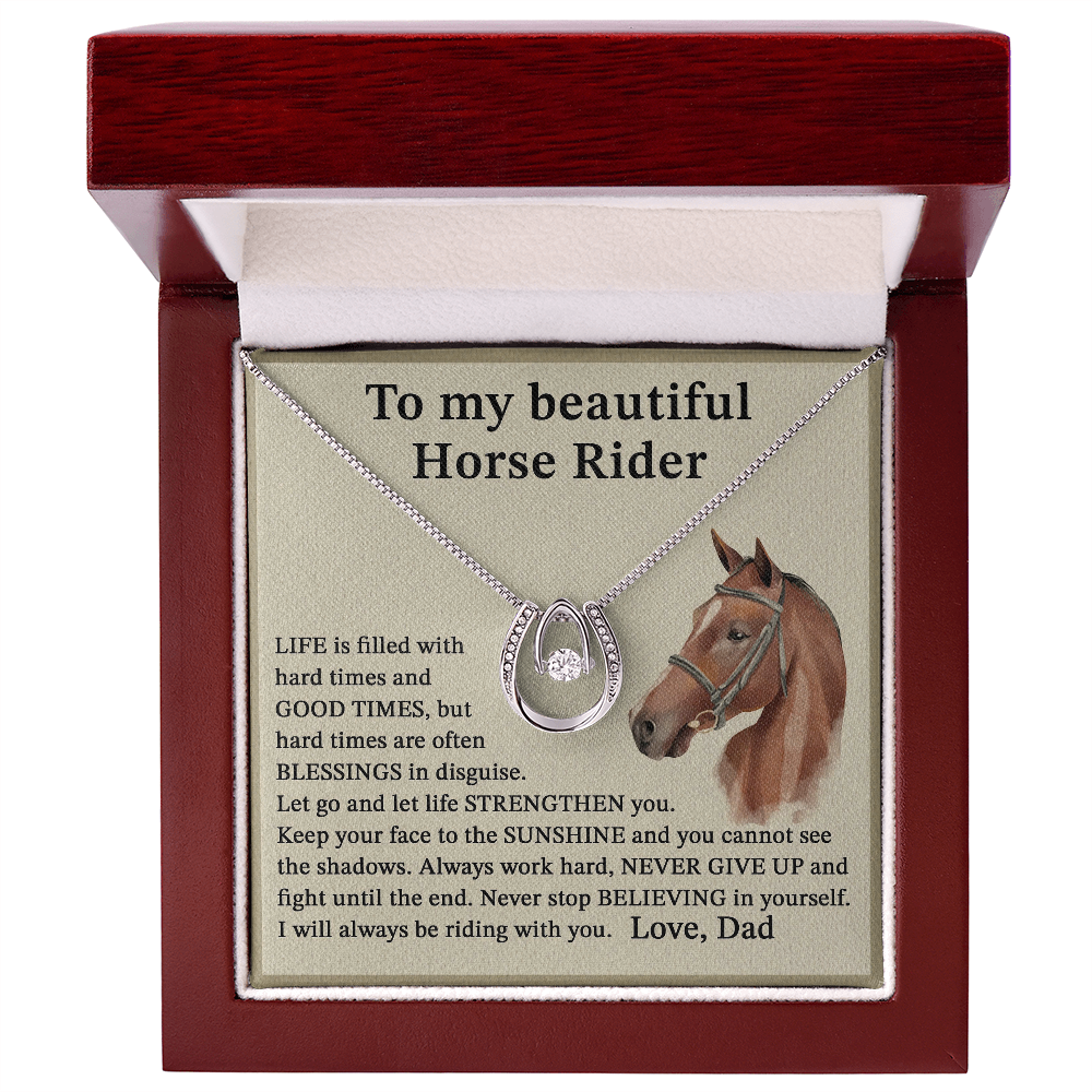 To My Daughter From Dad, Horseshoe Necklace B0BWKCYHML