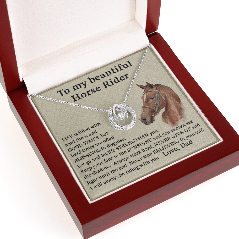 To My Daughter From Dad, Horseshoe Necklace B0BWKCYHML