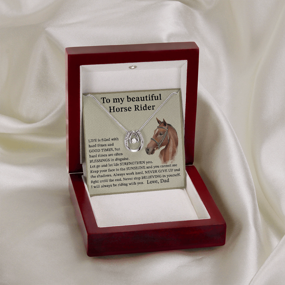 To My Daughter From Dad, Horseshoe Necklace B0BWKCYHML