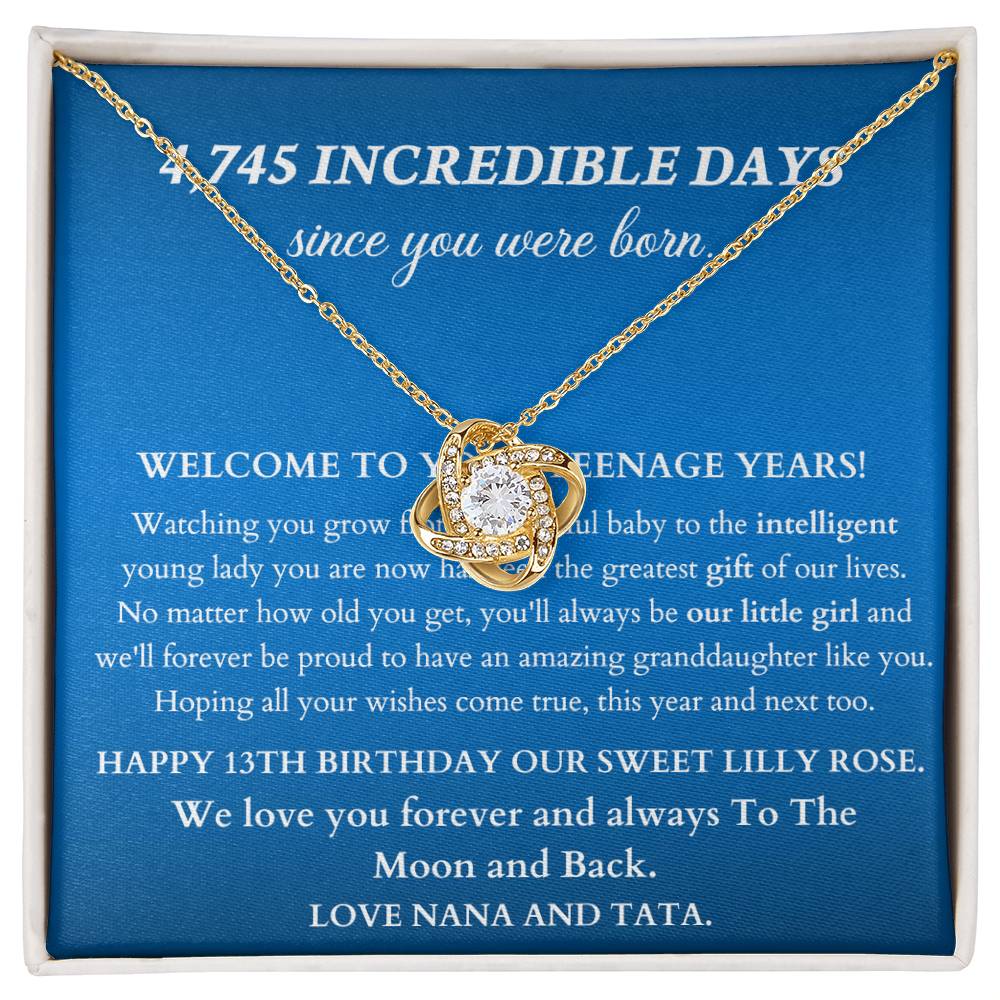 Granddaughter 13th birthday gift from grandparents, To Lilly Clauer