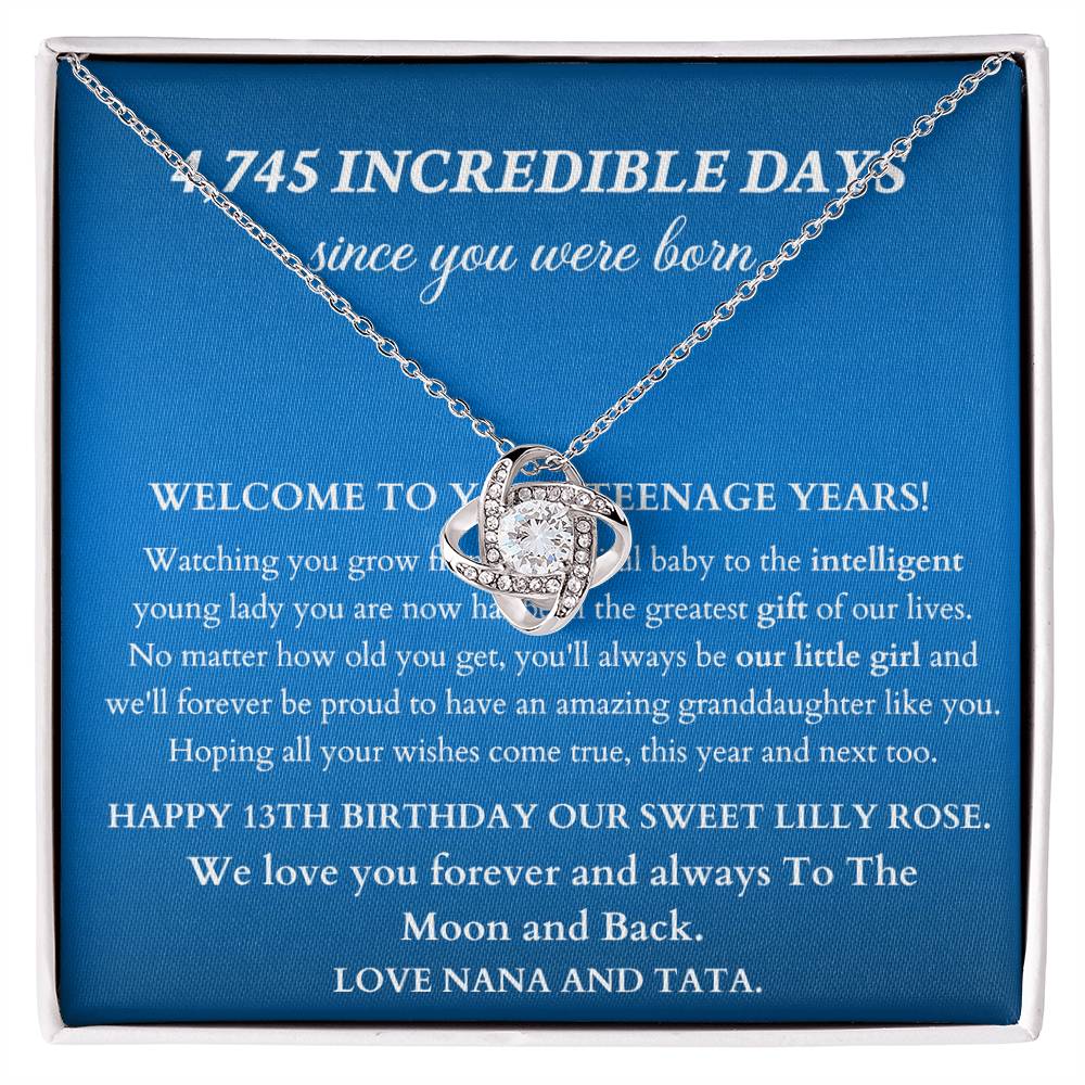 Granddaughter 13th birthday gift from grandparents, To Lilly Clauer