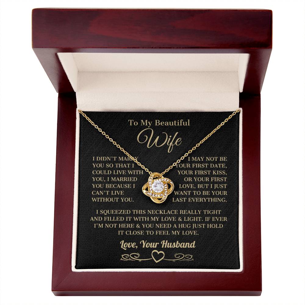 To My Beautiful Wife Knot Necklace - Artic Angel