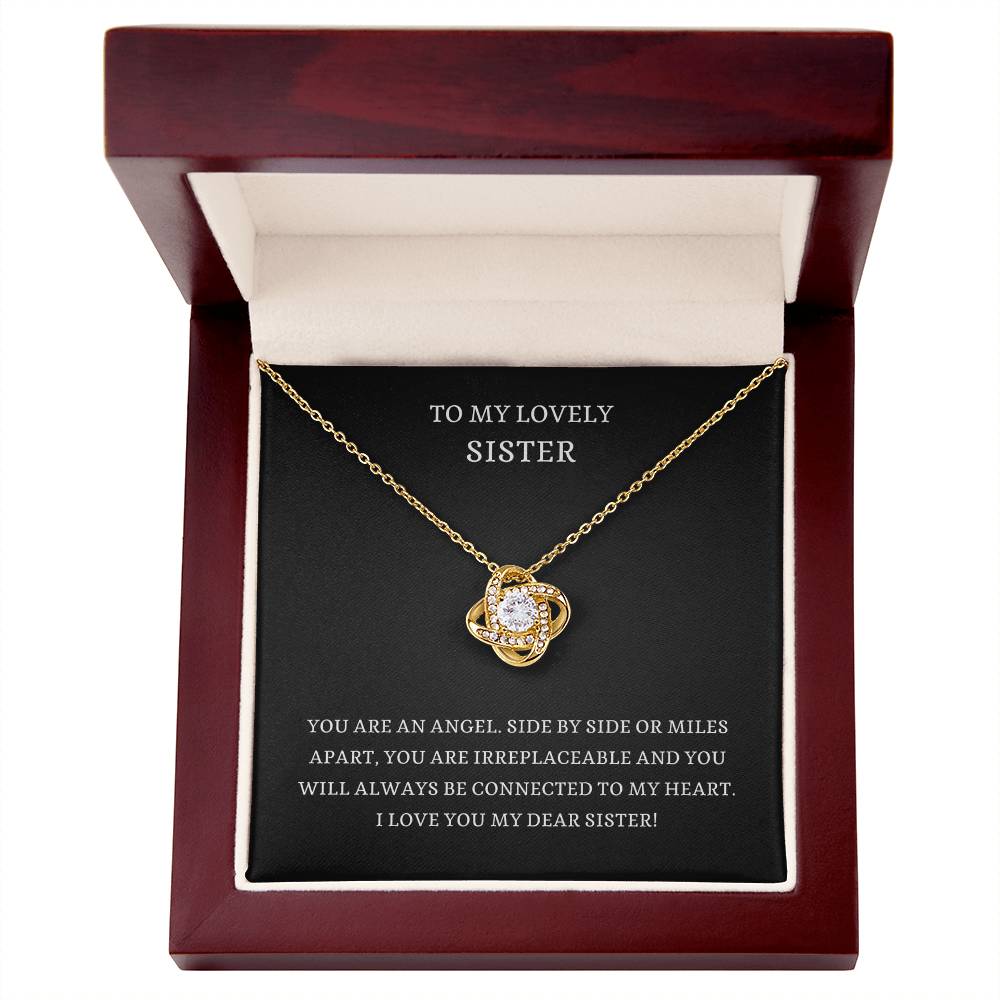 To My Sister Viking Style Love Knot Necklace B0BPN92JG5
