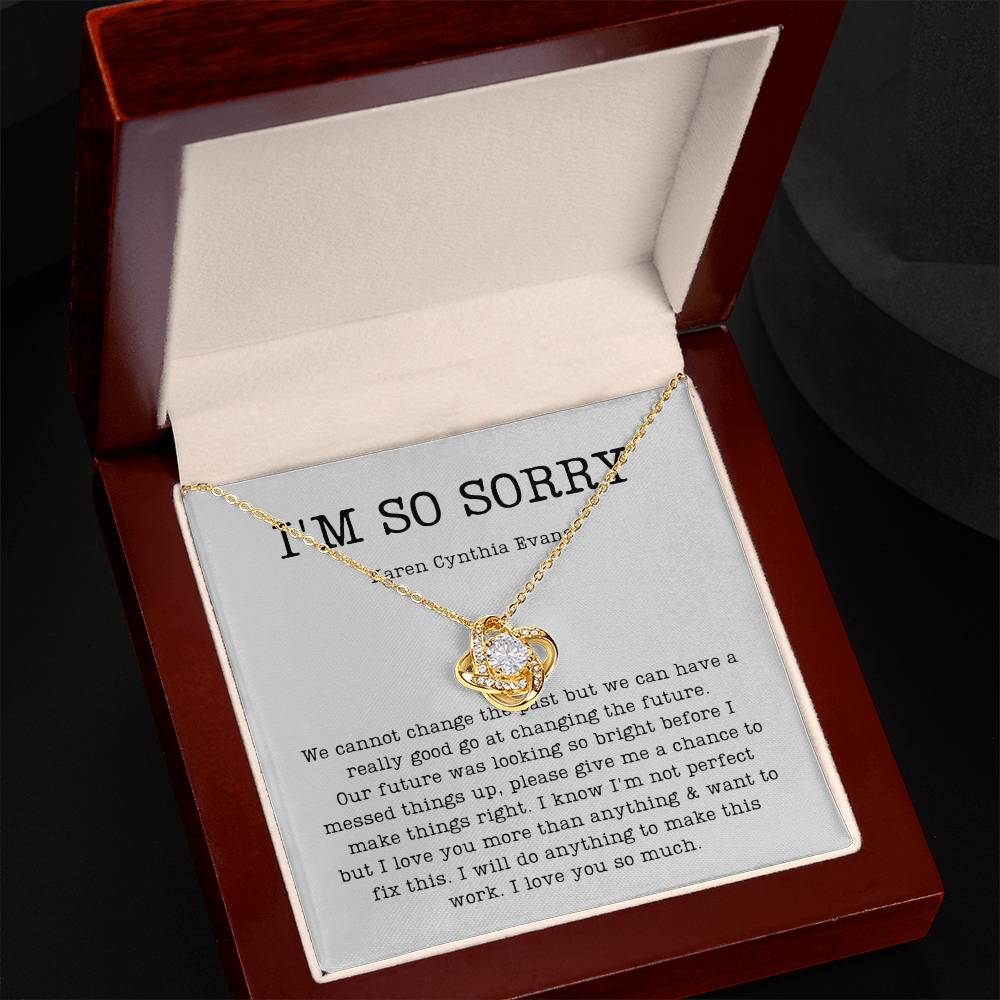 I'm Sorry Gift, Apology Necklace For Karen Evans