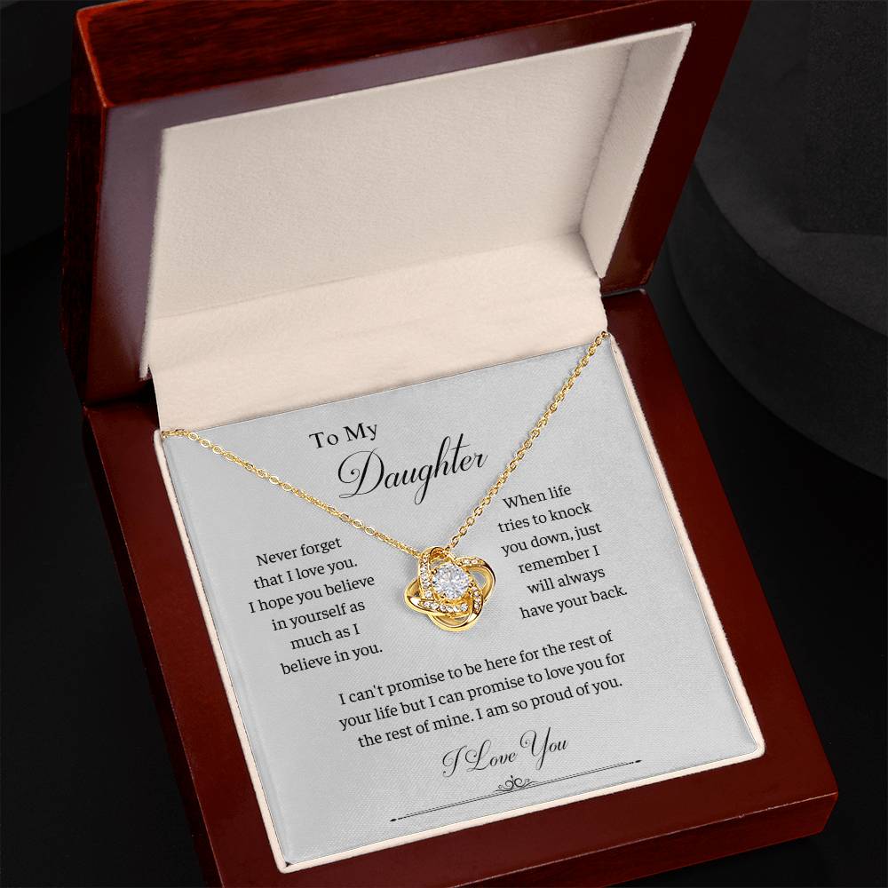 To My Beautiful Daughter Love Knot Necklace B0BLNF4HN9