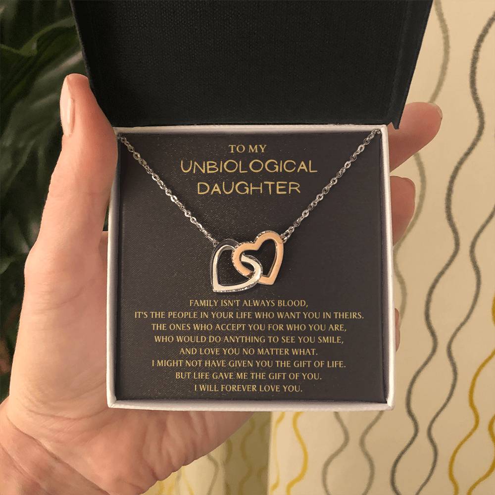 Personalized Unbiological Daughter Necklace - Bonus Daughter Necklace Christ Gifts 2023