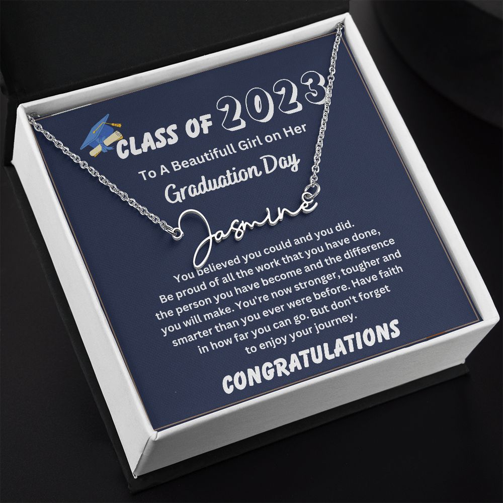 Custom Name Necklace Personalized Graduation Necklace For Her 2023 - College Graduation Gifts Gor Her 2023 - Masters Degree Graduation Gifts