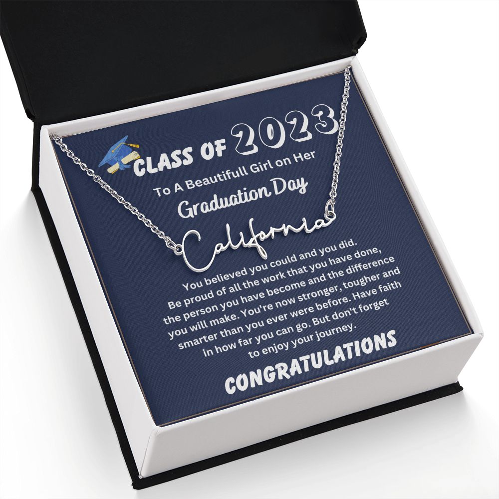 Custom Name Necklace Personalized Graduation Necklace For Her 2023 - College Graduation Gifts Gor Her 2023 - Masters Degree Graduation Gifts