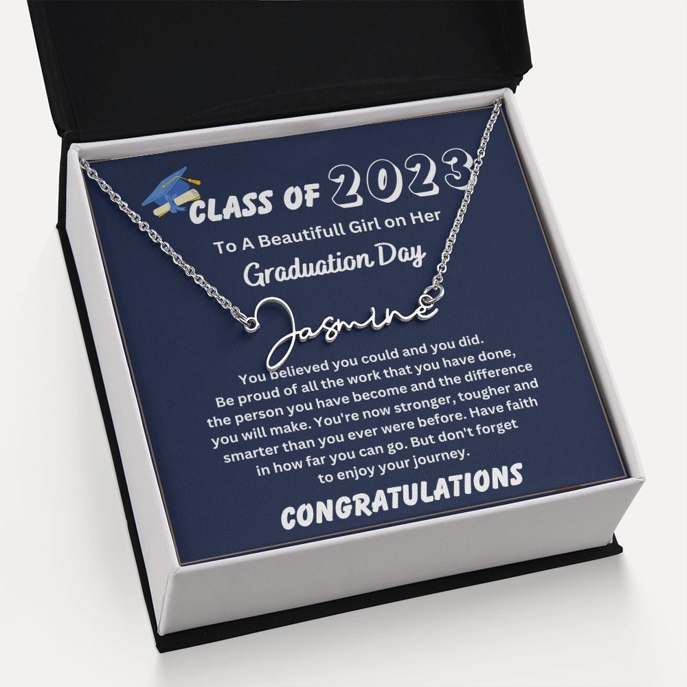 Custom Name Necklace Personalized Graduation Necklace For Her 2023 - College Graduation Gifts Gor Her 2023 - Masters Degree Graduation Gifts