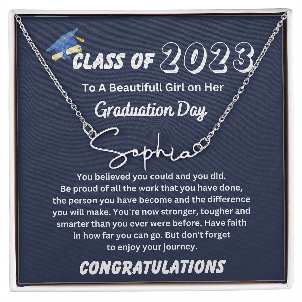 Custom Name Necklace Personalized Graduation Necklace For Her 2023 - College Graduation Gifts Gor Her 2023 - Masters Degree Graduation Gifts