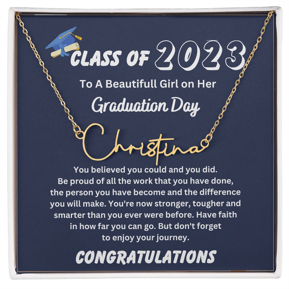 Custom Name Necklace Personalized Graduation Necklace For Her 2023 - College Graduation Gifts Gor Her 2023 - Masters Degree Graduation Gifts