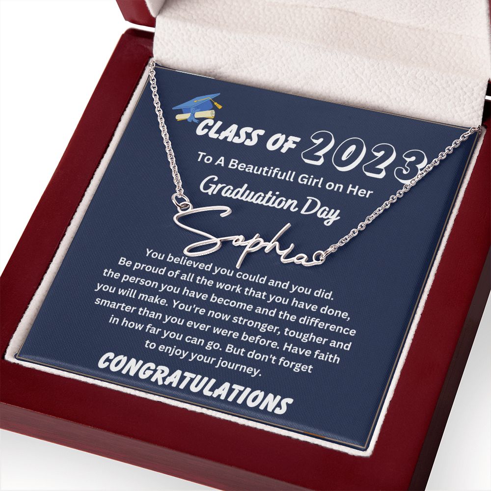 Custom Name Necklace Personalized Graduation Necklace For Her 2023 - College Graduation Gifts Gor Her 2023 - Masters Degree Graduation Gifts