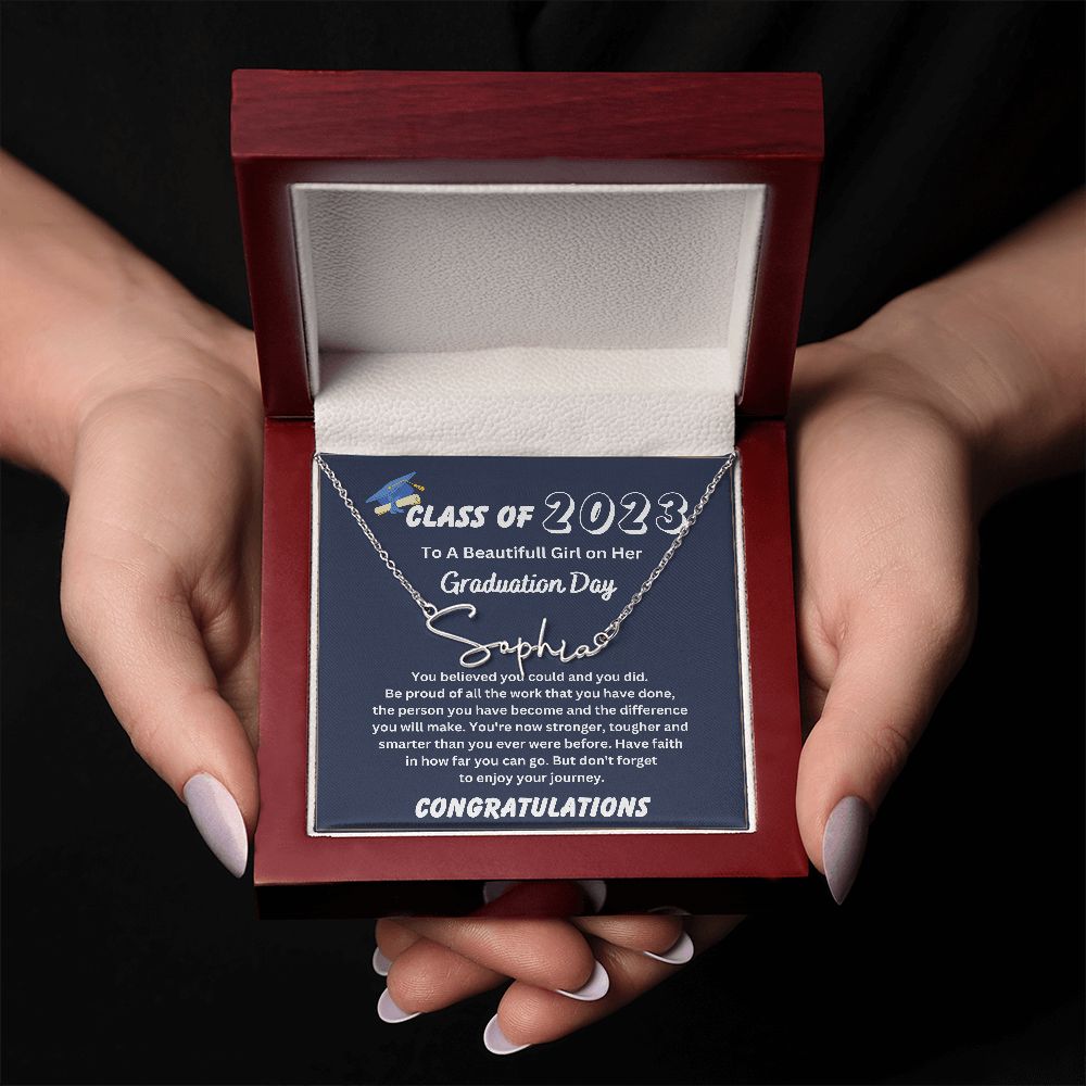 Custom Name Necklace Personalized Graduation Necklace For Her 2023 - College Graduation Gifts Gor Her 2023 - Masters Degree Graduation Gifts