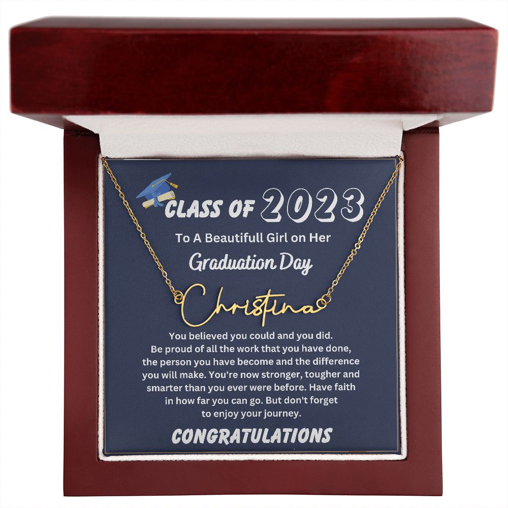Custom Name Necklace Personalized Graduation Necklace For Her 2023 - College Graduation Gifts Gor Her 2023 - Masters Degree Graduation Gifts