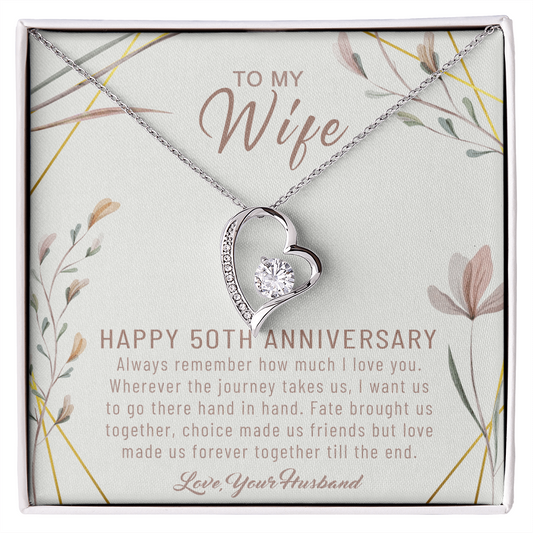 50th Anniversary Necklace Gift For Her 50 Year Wedding Jewelry Present B09CLNQB4J