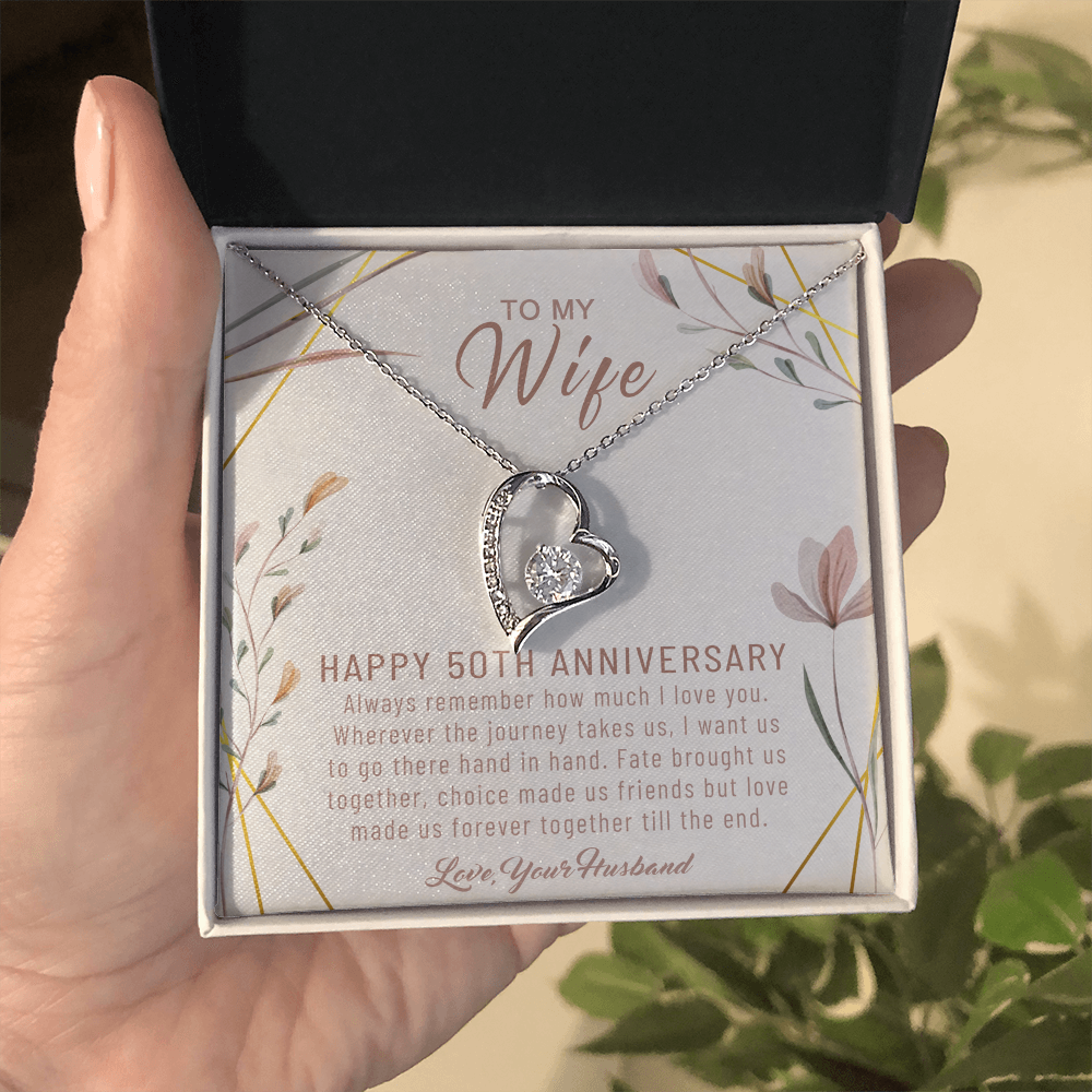 50th Anniversary Necklace Gift For Her 50 Year Wedding Jewelry Present B09CLNQB4J