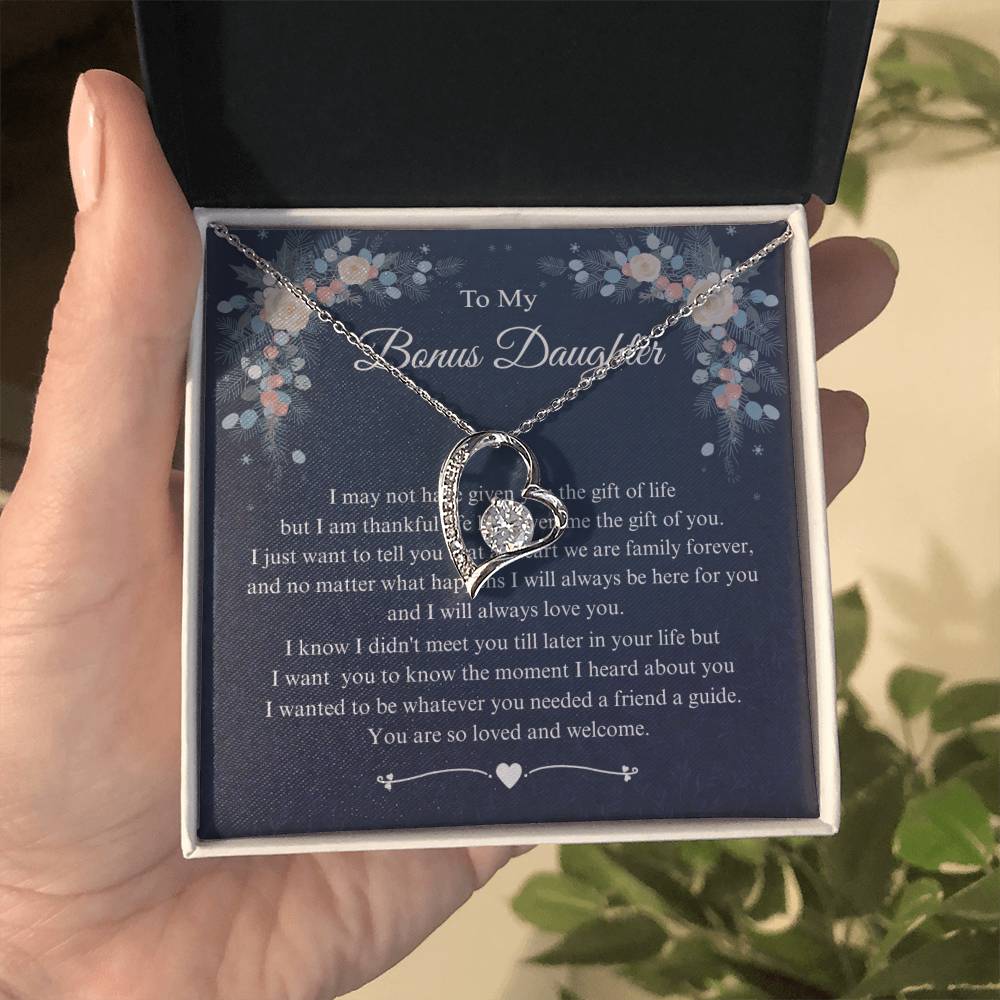 To My Bonus Daughter Necklace, Bonus Daughter Gift Jamie