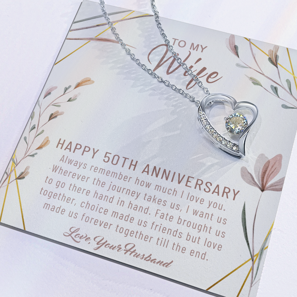 50th Anniversary Necklace Gift For Her 50 Year Wedding Jewelry Present B09CLNQB4J
