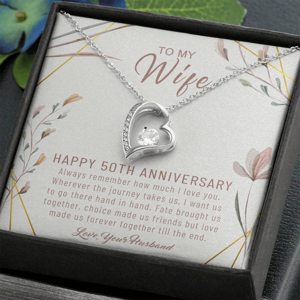 50th Anniversary Necklace Gift For Her 50 Year Wedding Jewelry Present B09CLNQB4J