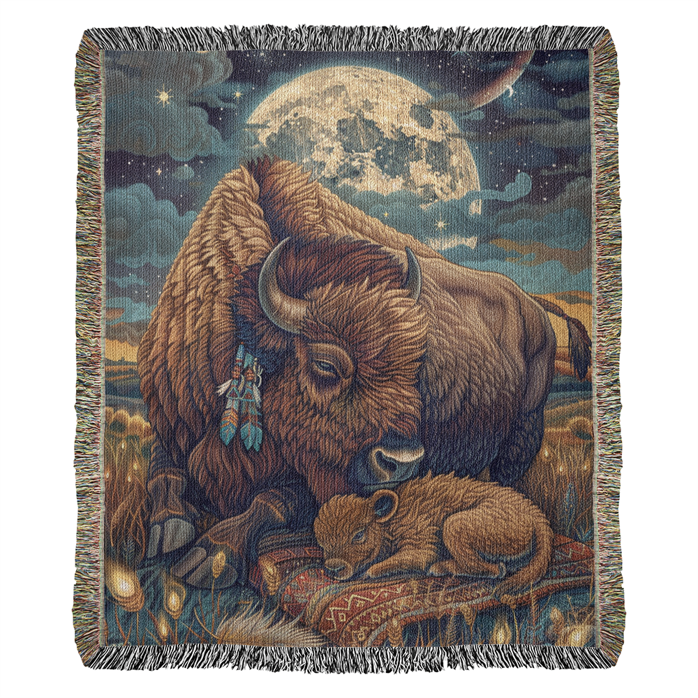 Moonlit Buffalo Woven Blanket-SO