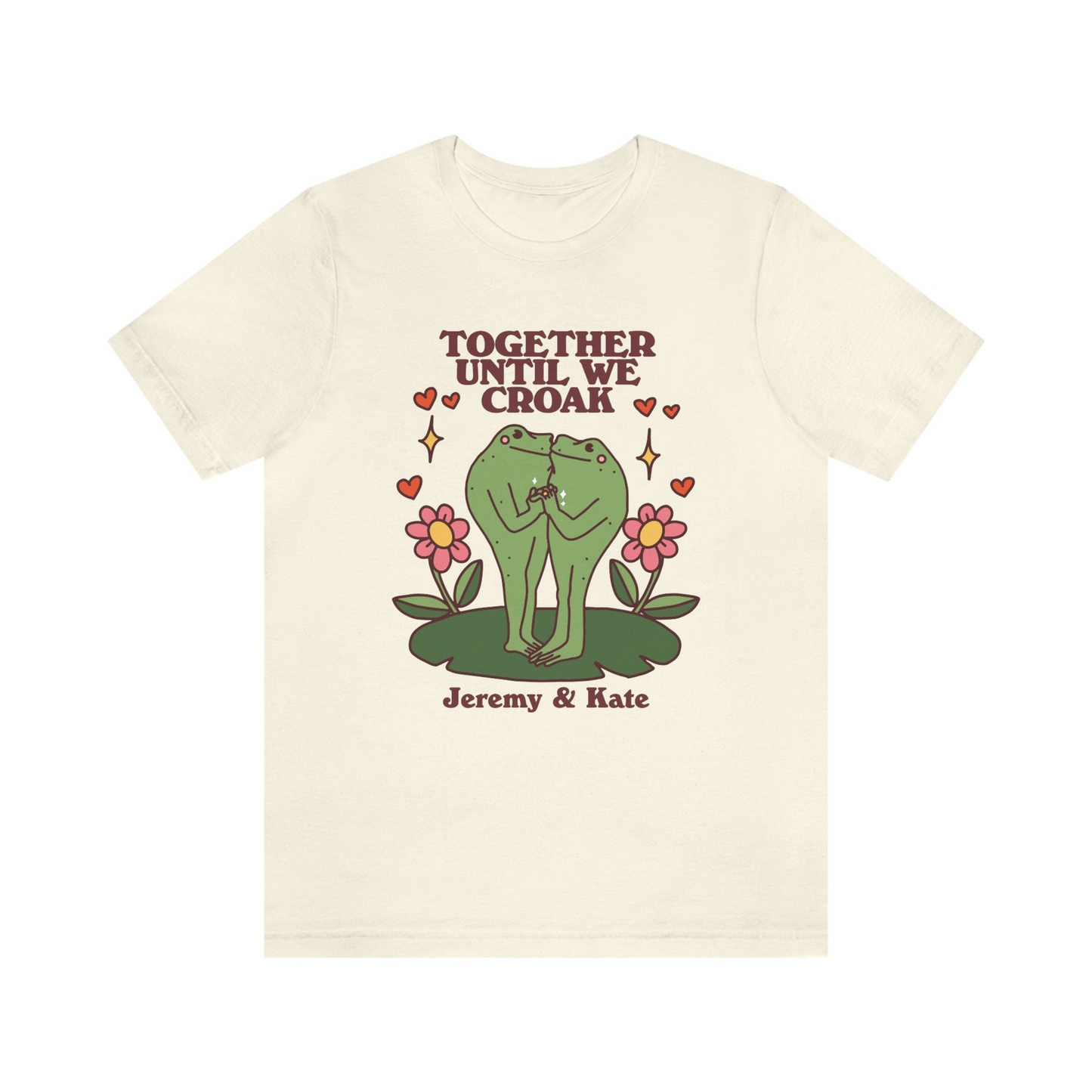 Custom Frog Tshirt, Personalised Name Cottagecore Froggy Tee, Oversized Anniversary Valentines day UNISEX T-shirt, Toad Frog Lover Gift
