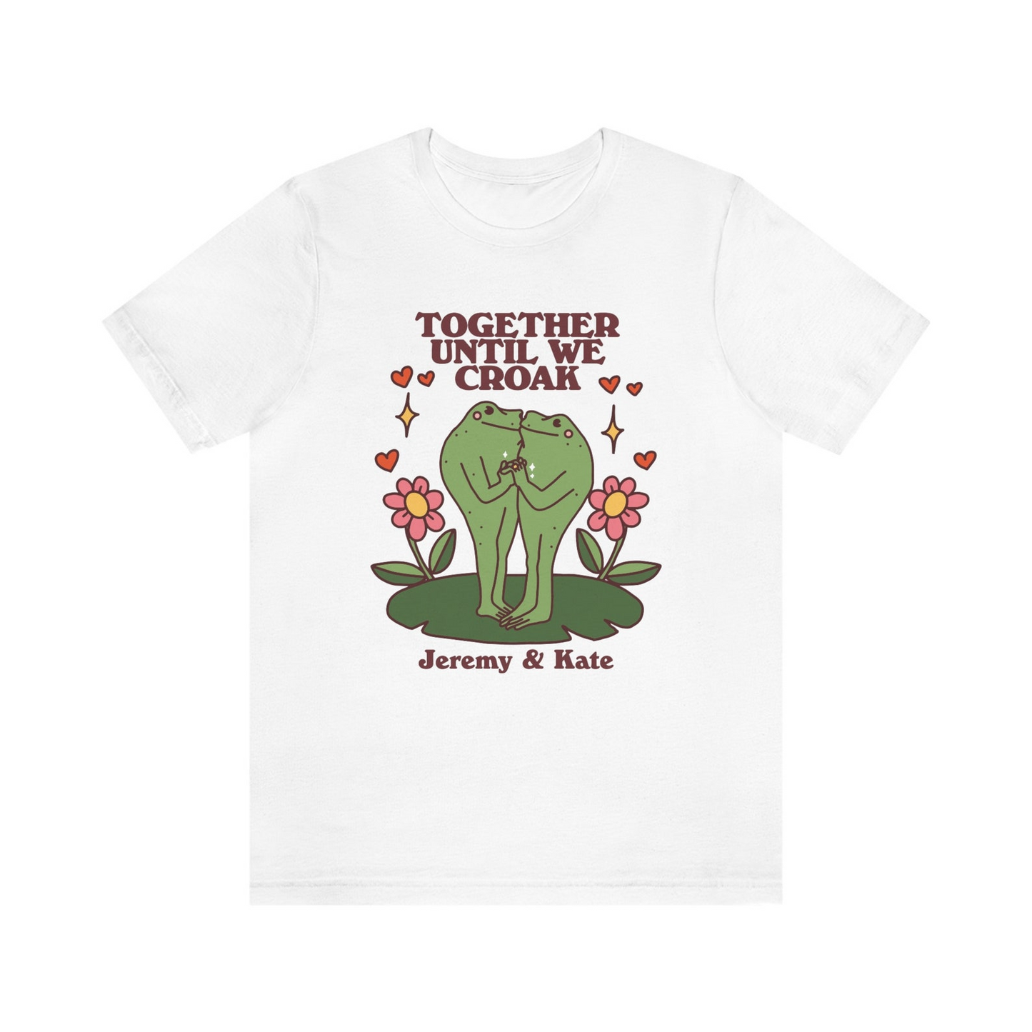 Custom Frog Tshirt, Personalised Name Cottagecore Froggy Tee, Oversized Anniversary Valentines day UNISEX T-shirt, Toad Frog Lover Gift