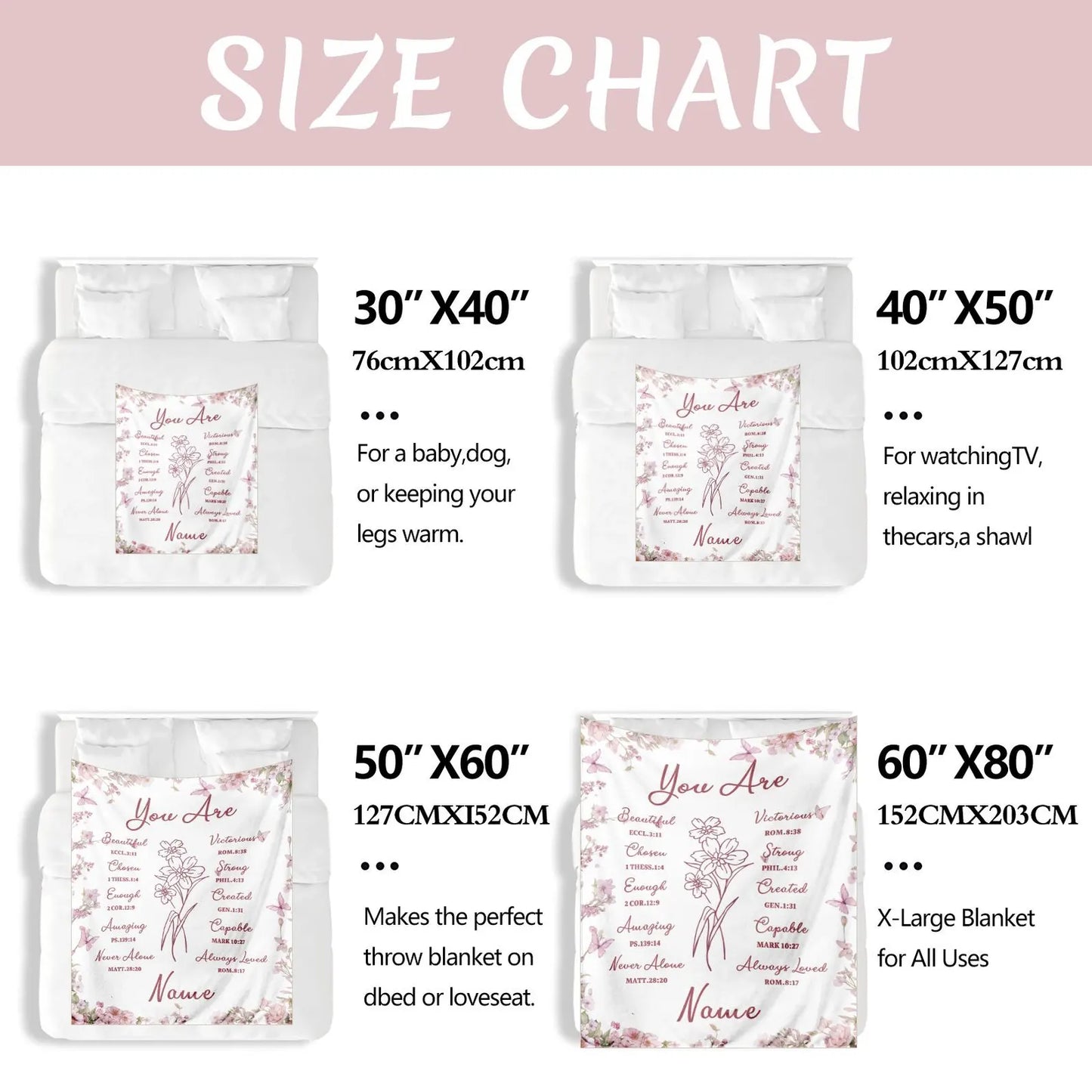 Personalized You Are Bible Verse Blanket