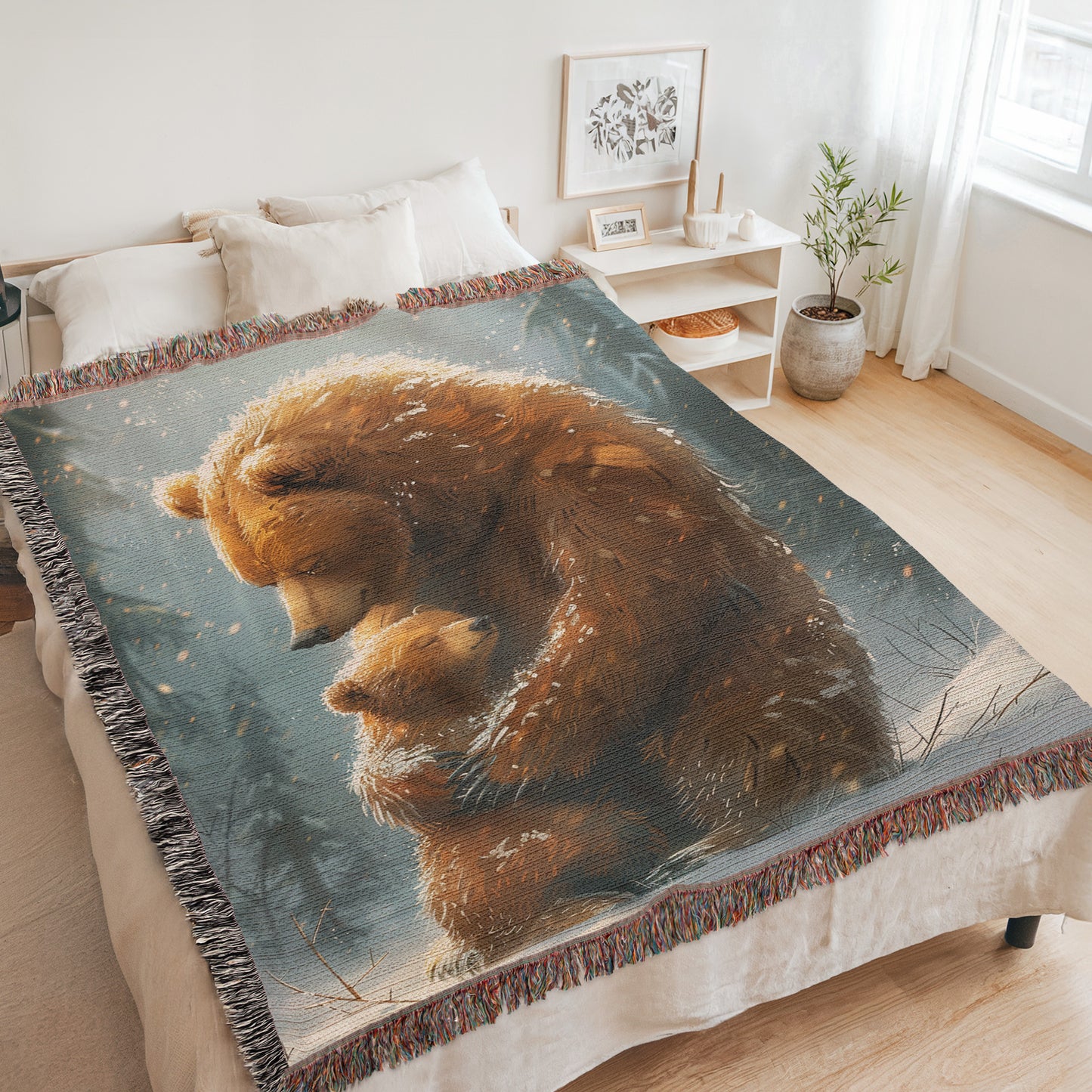 Mother Bear’s Shield Woven Blanket