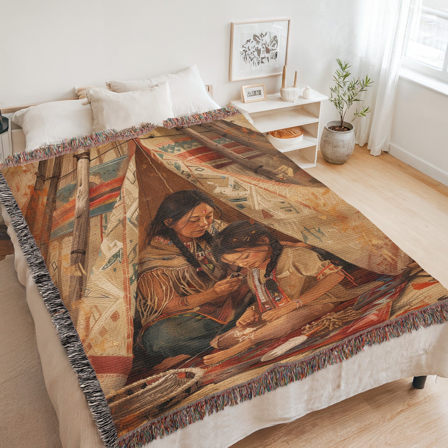 Mom’s Embroidery Woven Blanket