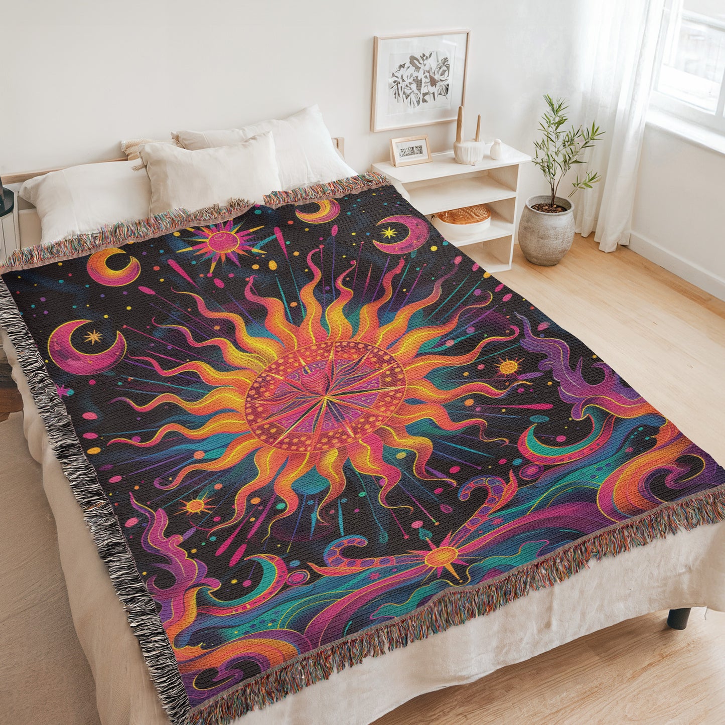 Cosmic Sun Woven Blanket