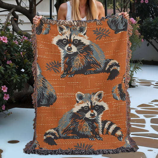 Raccoon Grove Woven Blanket
