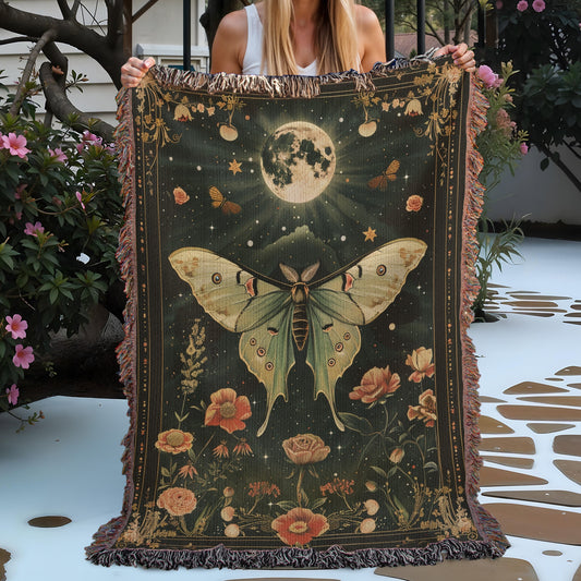 Starry Butterfly Woven Blanket