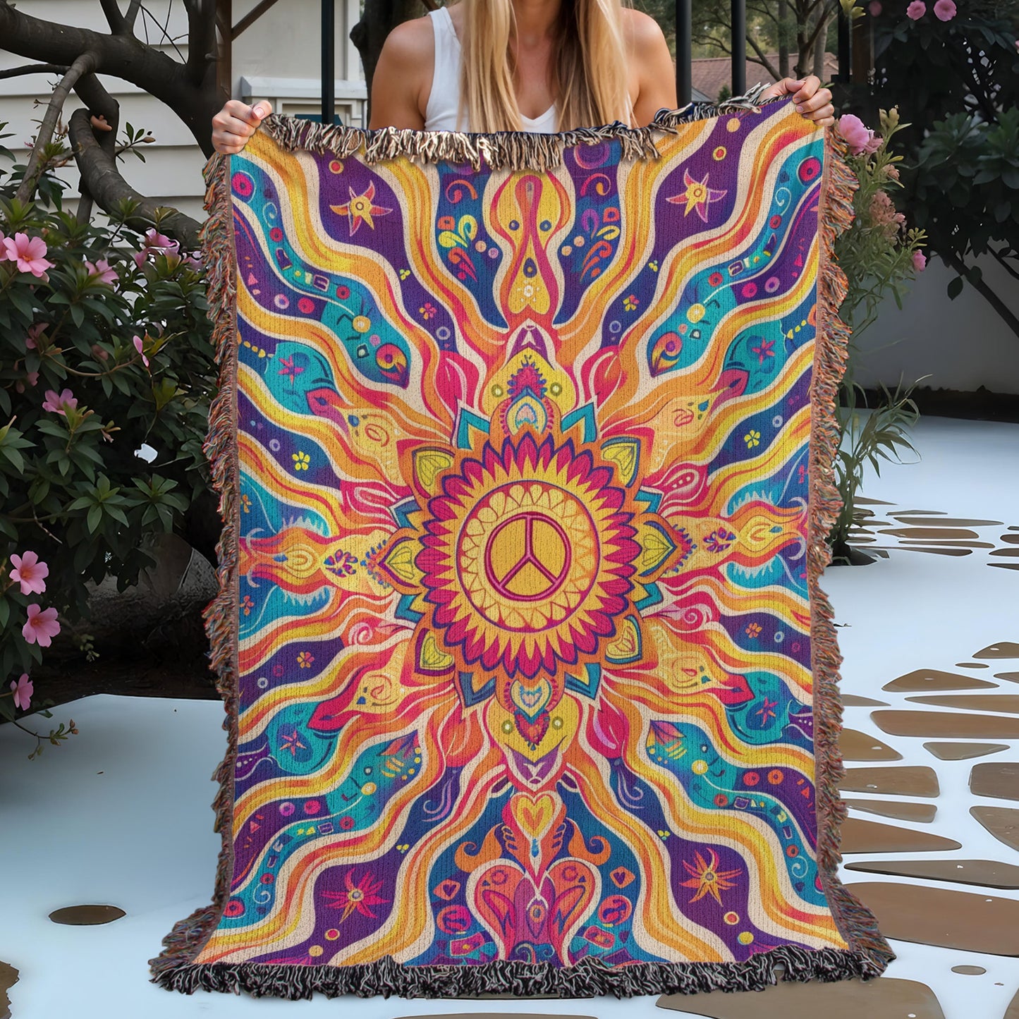 Peaceful Sun Woven Blanket