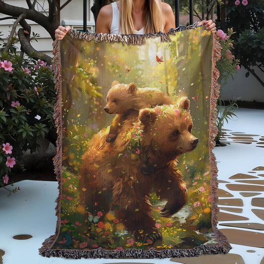 Mother Bear’s Journey Woven Blanket