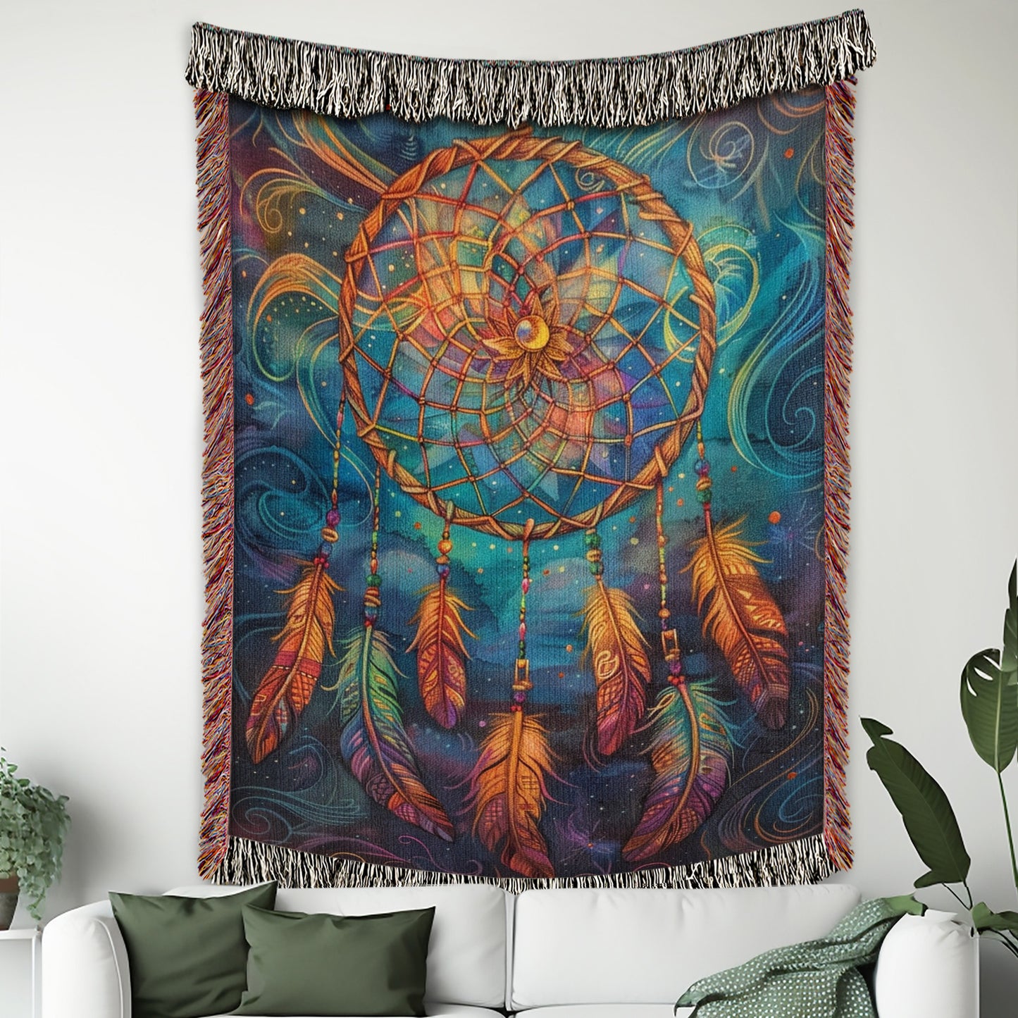 Mystic Dreamcatcher Woven Blanket